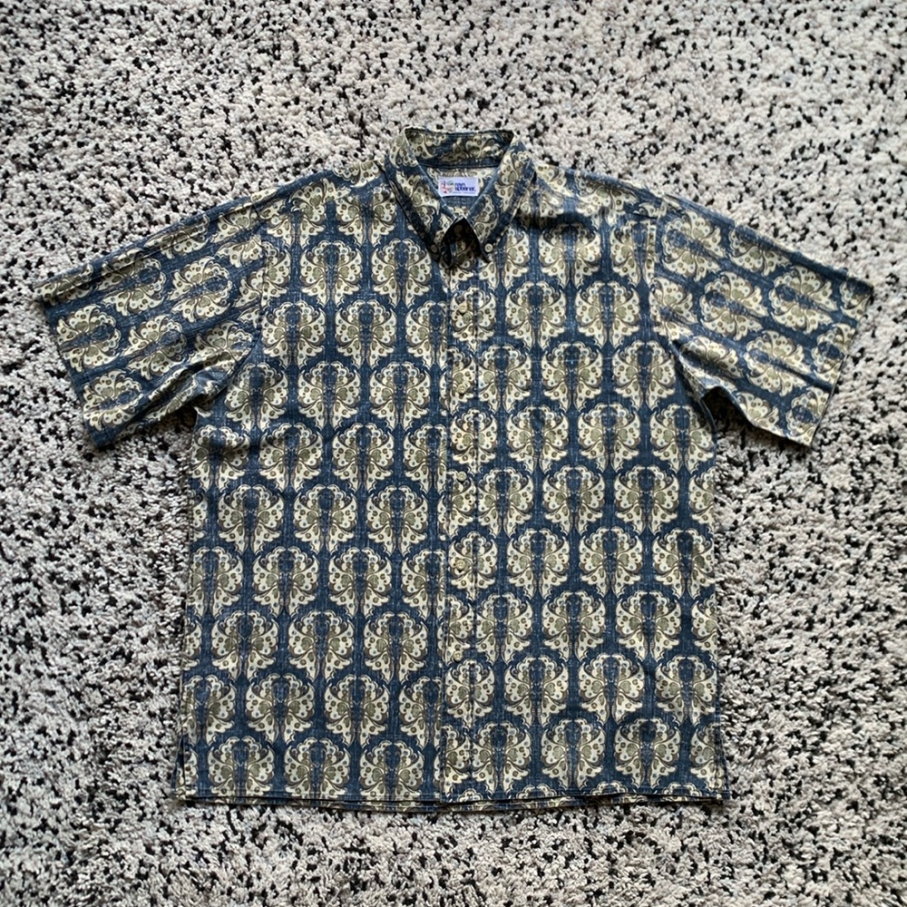 Reyn Spooner Vintage Men's Hawaiian Shirt Short Sleeve Button Down Size Large